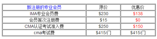 cma注册优惠